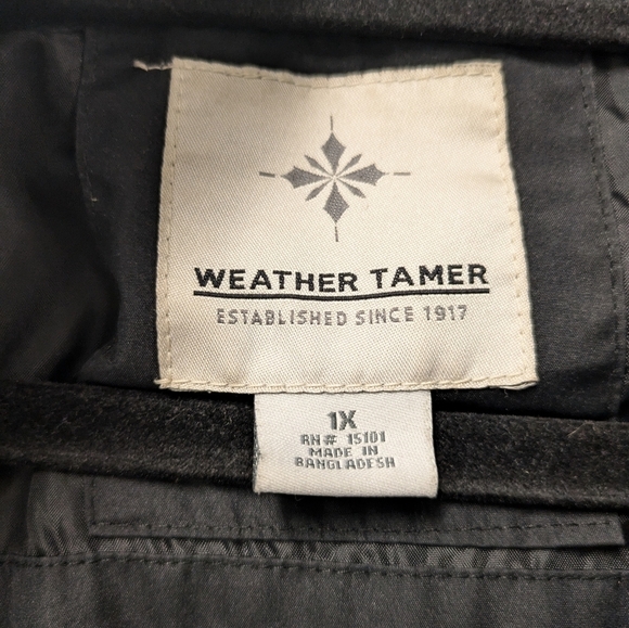 Weather Tamer Women's Black Raincoat Jacket sz 1X Removable Hood - Picture 2 of 10